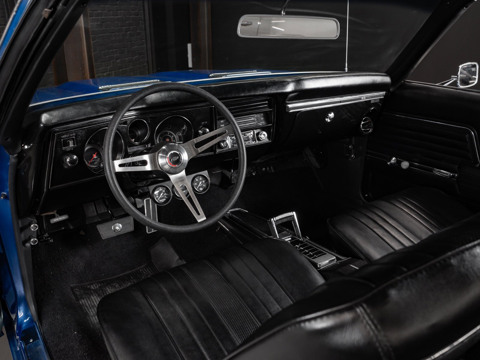 Used 1969 Dark Blue Chevrolet Malibu | 396 Big Block Replacement Engine | SS Hood & Stripes  | Chevy Rally Wheels image 31