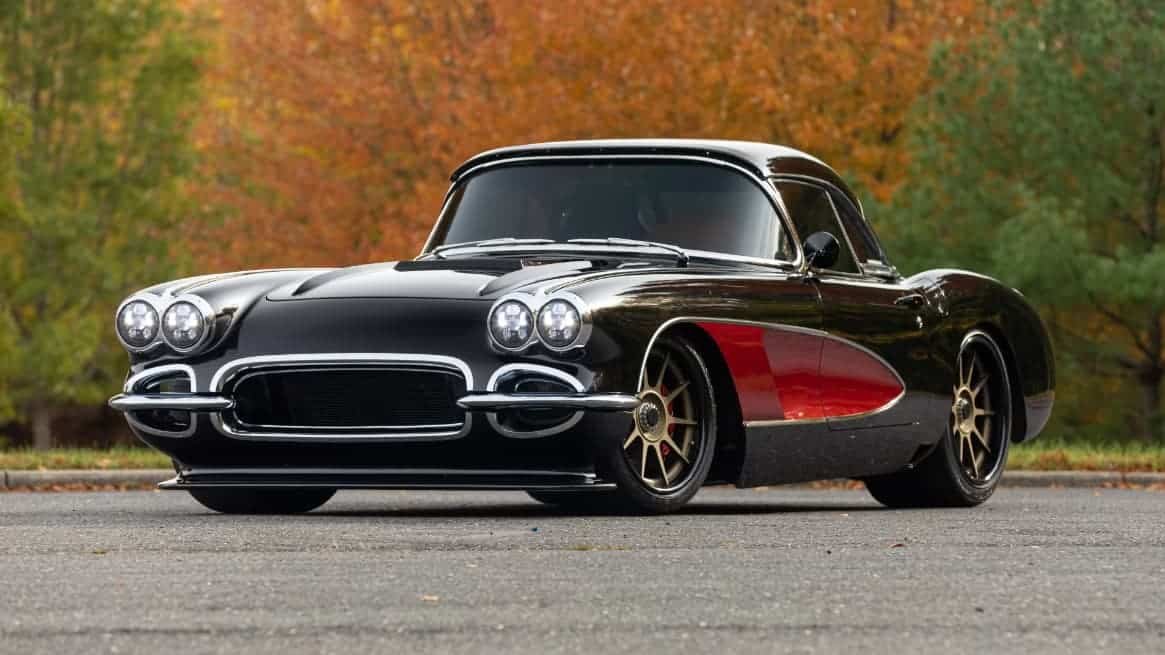 1960 Chevrolet Corvette Convertible with a custom-built round tube chassis, LS7 engine, and Forgeline wheels.